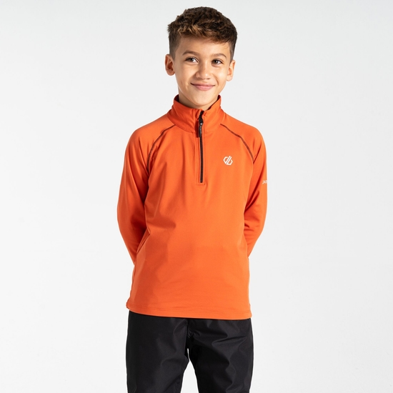 Sous-couche Junior stretch extensible et légère avec ouverture 1/2 zip Rouiller