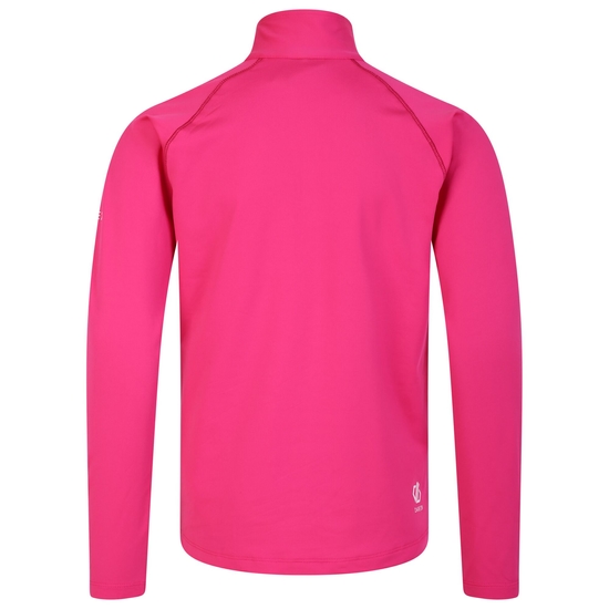 Sous-couche Junior stretch extensible et légère avec ouverture 1/2 zip Rose