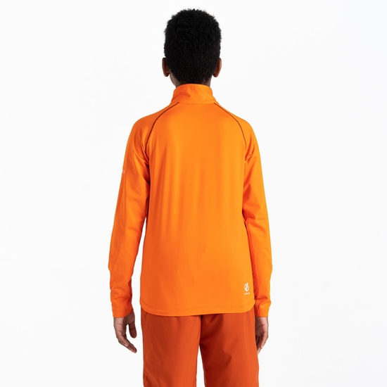 Sous-couche Junior stretch extensible et légère avec ouverture 1/2 zip Orange