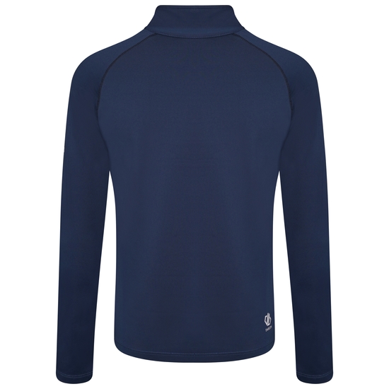 Sous-couche Junior stretch extensible et légère avec ouverture 1/2 zip Bleu