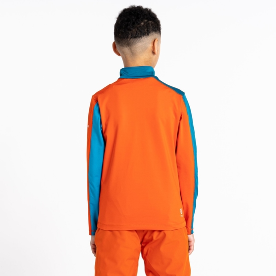 Kids' Formate II Core Stretch Midlayer Rusty Orange Blue