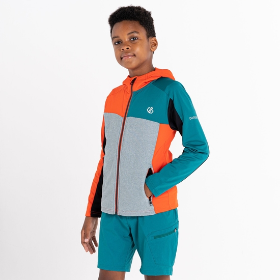 Kids' Thriving Hooded Core Stretch Midlayer Trail Blaze Fortune Green