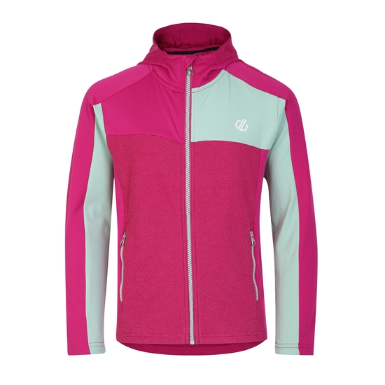 Kids' Thriving Hooded Core Stretch Midlayer Fuchsia Grayed Jade