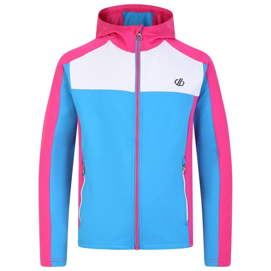 Kids' Thriving Hooded Core Stretch Midlayer Blue Pink