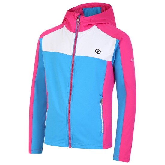 Kids' Thriving Hooded Core Stretch Midlayer Blue Pink