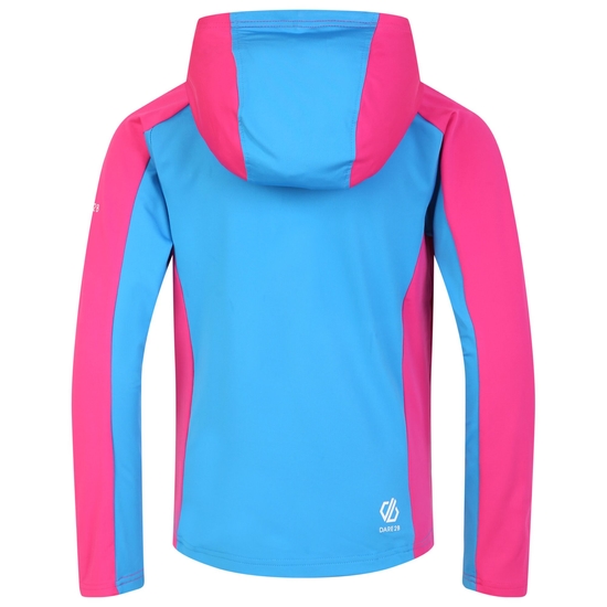 Kids' Thriving Hooded Core Stretch Midlayer Blue Pink