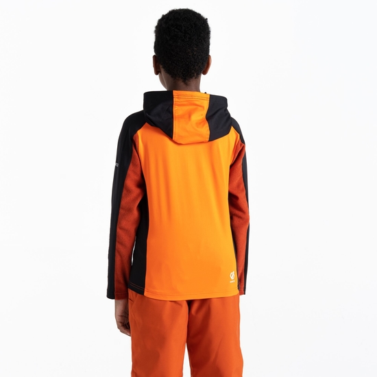 Kids' Thriving Hooded Core Stretch Midlayer Puffins Orange Black 
