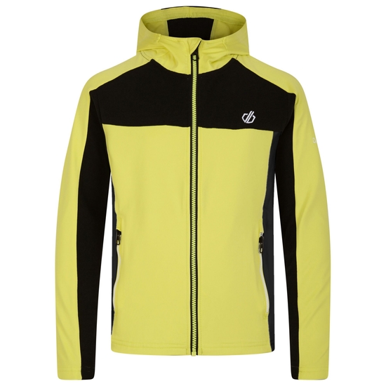 Kids' Thriving Hooded Core Stretch Midlayer Black Yellow