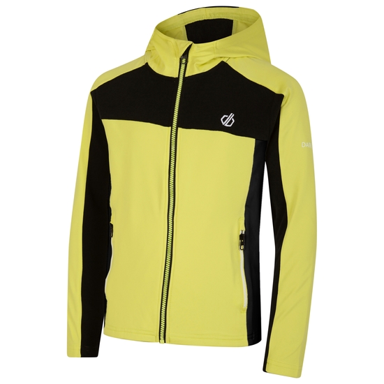 Kids' Thriving Hooded Core Stretch Midlayer Black Yellow
