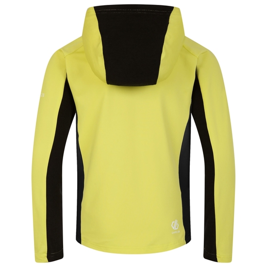 Kids' Thriving Hooded Core Stretch Midlayer Black Yellow