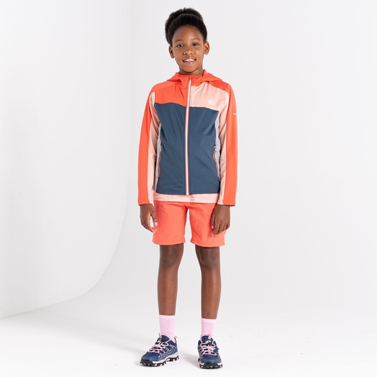 Kids' Thriving Hooded Core Stretch Midlayer Neon Peach