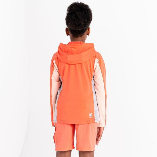 Kids' Thriving Hooded Core Stretch Midlayer Neon Peach