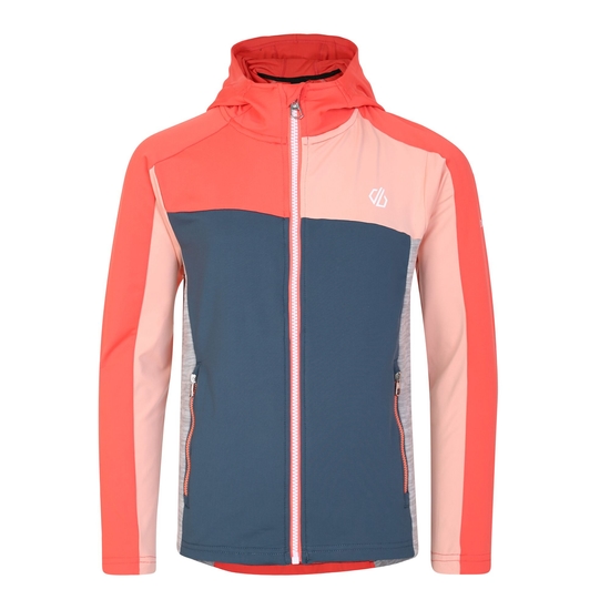 Kids' Thriving Hooded Core Stretch Midlayer Neon Peach