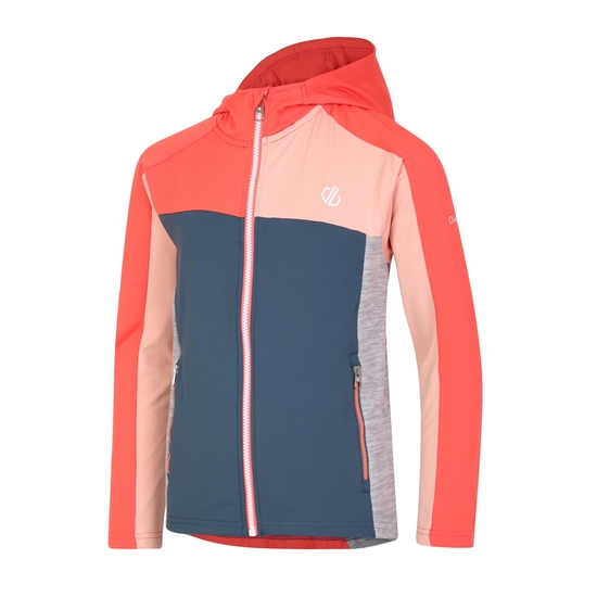Kids' Thriving Hooded Core Stretch Midlayer Neon Peach