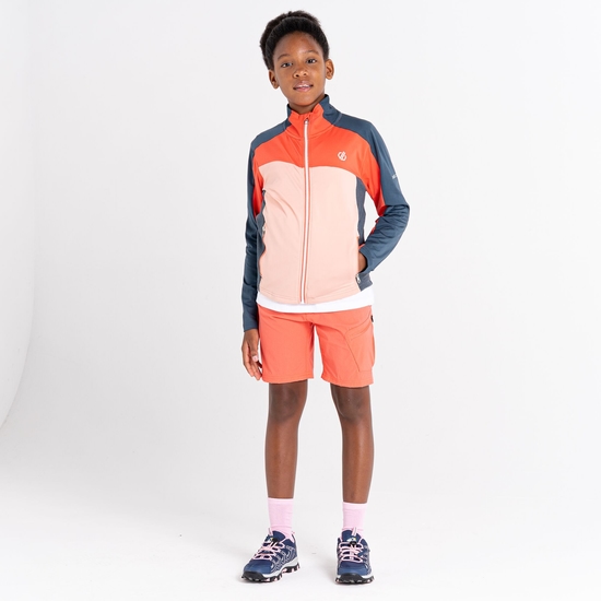 Kids' Emergent Core Stretch Midlayer Orion Grey Neon Peach
