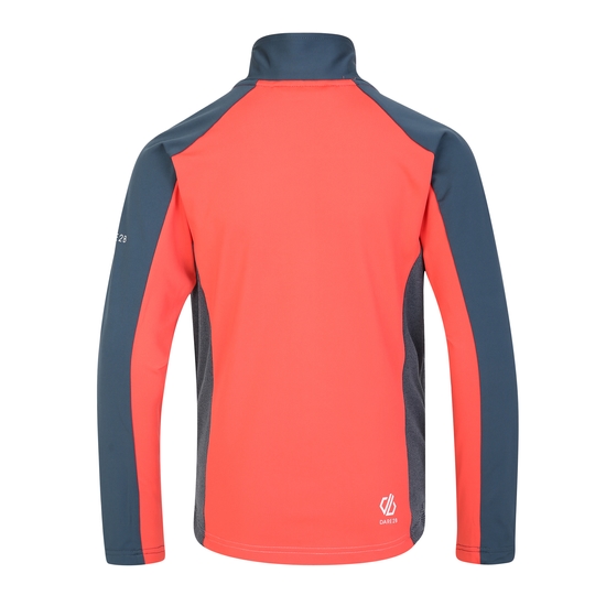 Kids' Emergent Core Stretch Midlayer Orion Grey Neon Peach