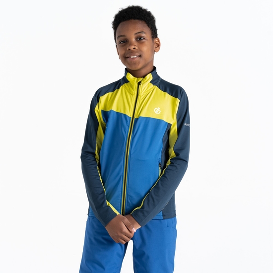 Kids' Emergent Core Stretch Midlayer Olympian Blue Yellow