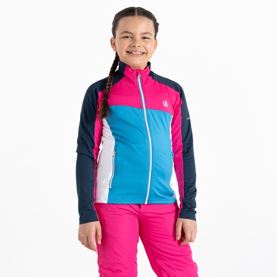 Kids' Emergent Core Stretch Midlayer Swedish Blue Pure Pink