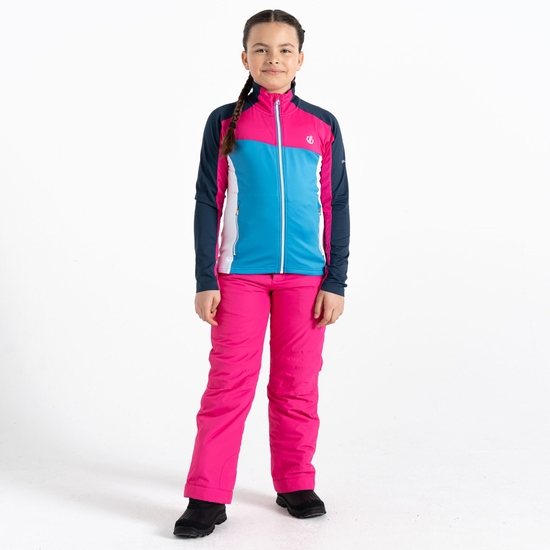 Kids' Emergent Core Stretch Midlayer Swedish Blue Pure Pink