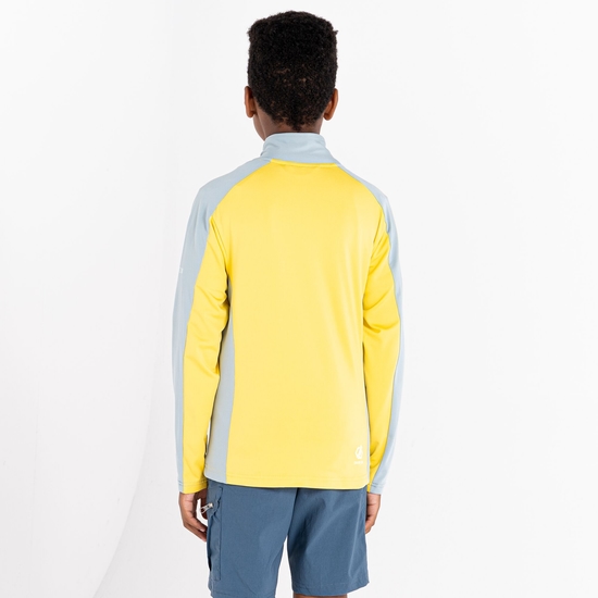 Kids' Emergent Core Stretch Midlayer Slate Grey Electric Yellow