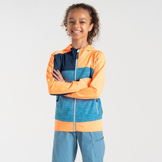 Kids' Thriving II Core Stretch Midlayer Orange Niagara Blue