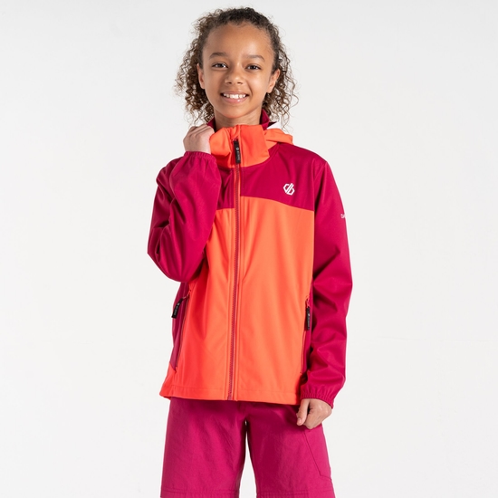 Kids' Cheer Softshell Jacket Berry Neon Pink