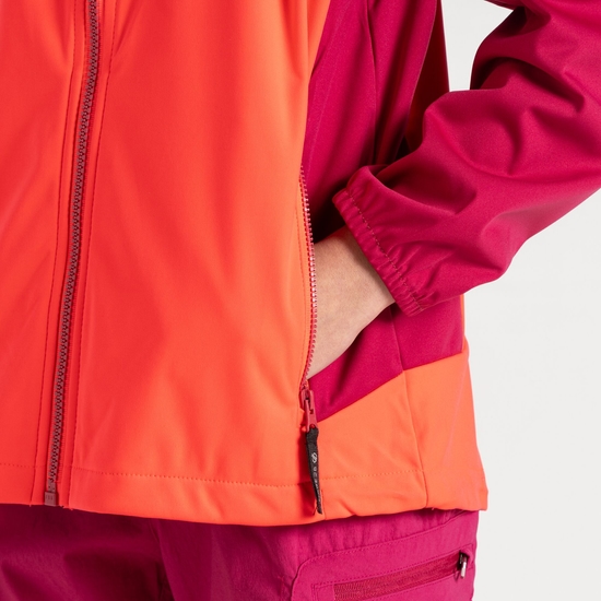 Kids' Cheer Softshell Jacket Berry Neon Pink