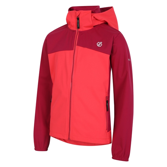 Kids' Cheer Softshell Jacket Berry Neon Pink
