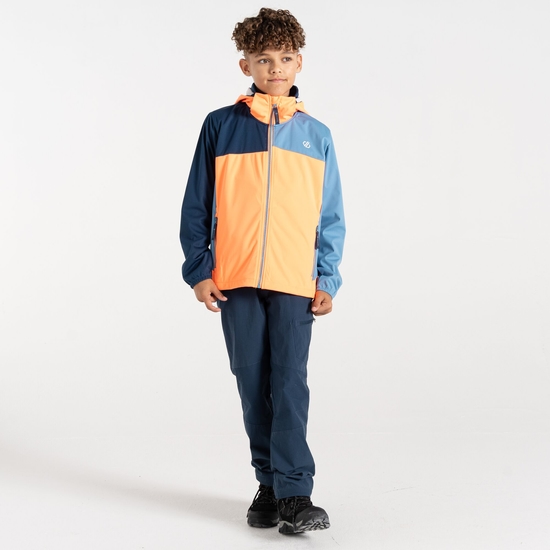 Kids' Cheer Softshell Jacket Orange Niagara Blue