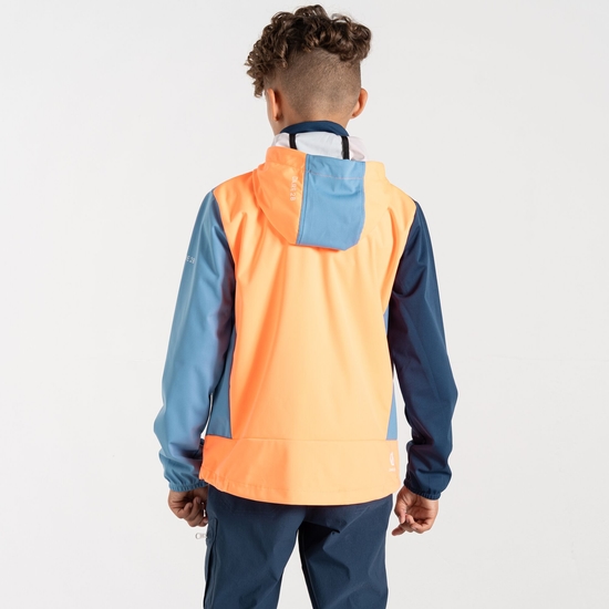 Kids' Cheer Softshell Jacket Orange Niagara Blue
