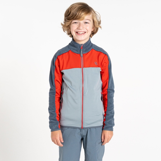 Kids' Emergent IV Stretch Midlayer Stormy Weather & Seville Red