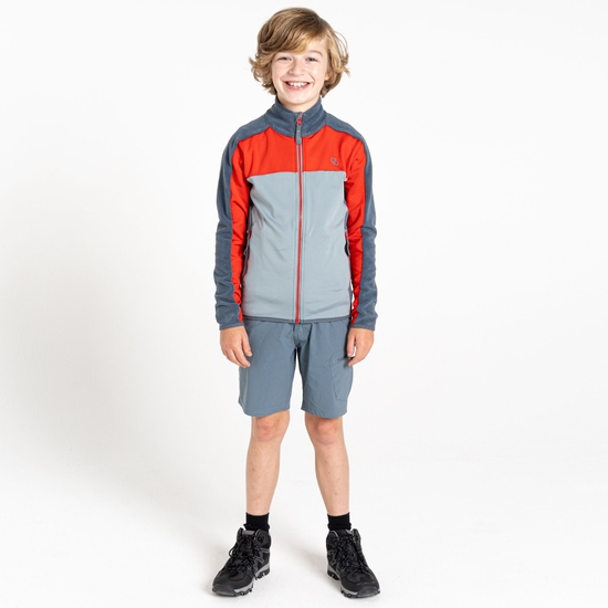 Kids' Emergent IV Stretch Midlayer Stormy Weather & Seville Red