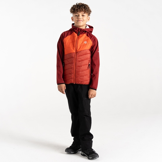 Kids' Explore Hybrid Jacket Syrah Cinnamon Red