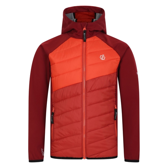 Kids' Explore Hybrid Jacket Syrah Cinnamon Red