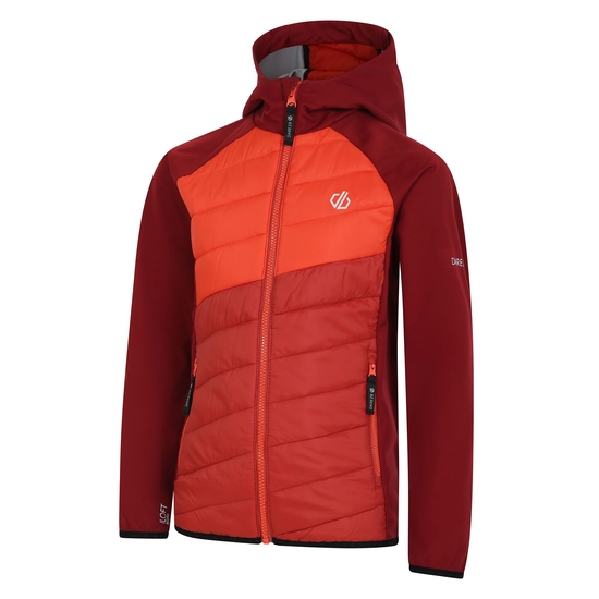Kids' Explore Hybrid Jacket Syrah Cinnamon Red