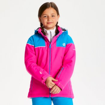 Kids' Entail Ski Jacket Cyber Pink Atlantic Blue