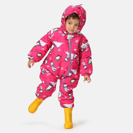 Kids' Bambino II Insulated Snowsuit Pink Snow Animals 