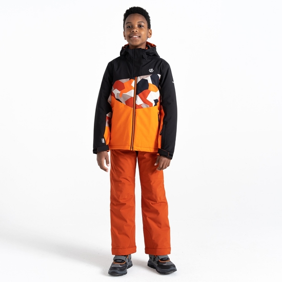 Kids' Humour II Ski Jacket Orange Black Camo 