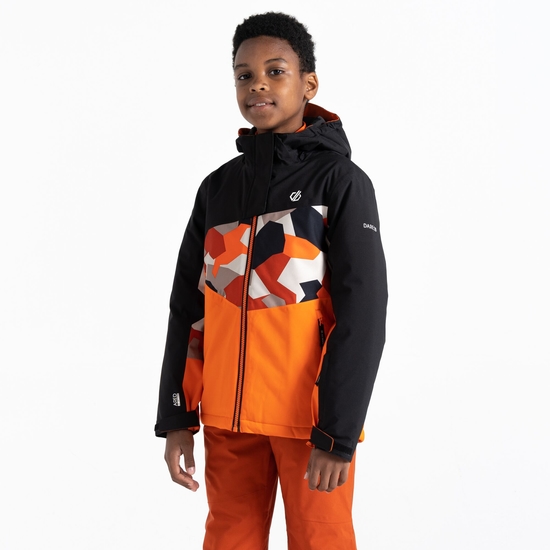 Kids' Humour II Ski Jacket Orange Black Camo 