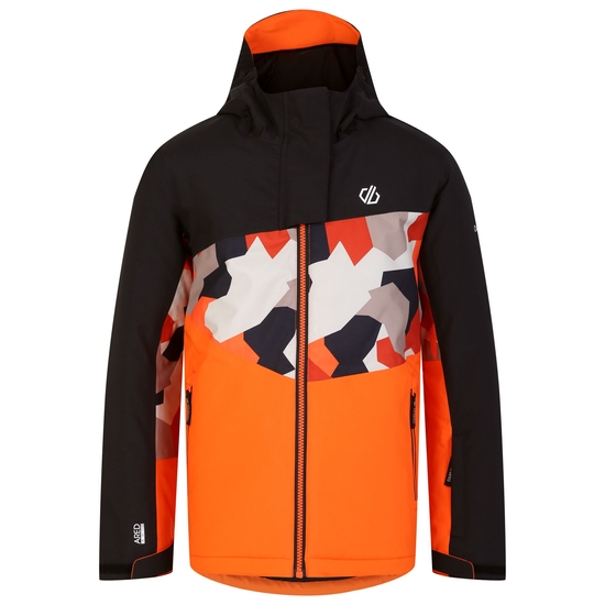 Kids' Humour II Ski Jacket Orange Black Camo 