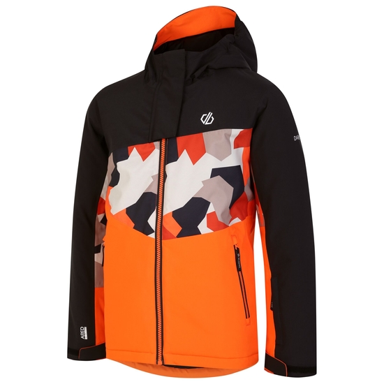 Kids' Humour II Ski Jacket Orange Black Camo 