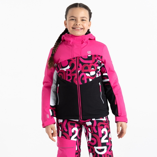 Kids' Humour II Ski Jacket Pink Graffiti Print