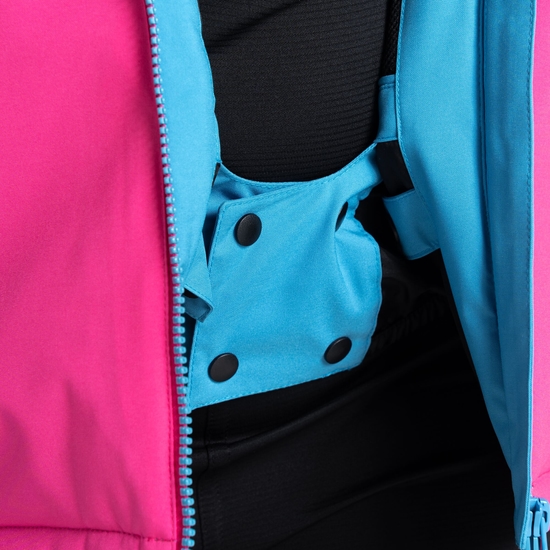 Kids' Humour II Ski Jacket Blue Pink Mountain Print
