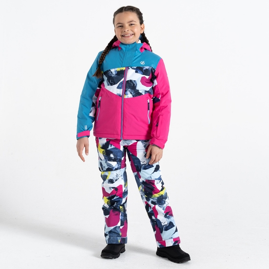 Kids' Humour II Ski Jacket Blue Pink Mountain Print