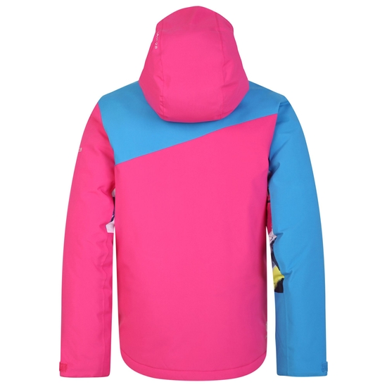 Kids' Humour II Ski Jacket Blue Pink Mountain Print