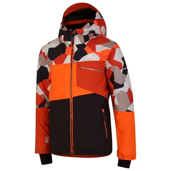 Kids' Traverse Ski Jacket Orange Camo Black 