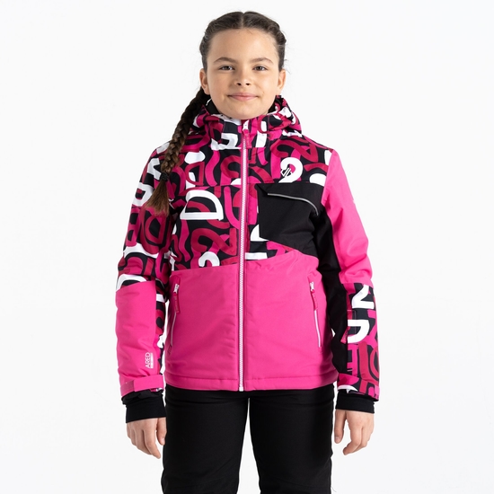 Kids' Traverse Ski Jacket Pink Black Graffiti 