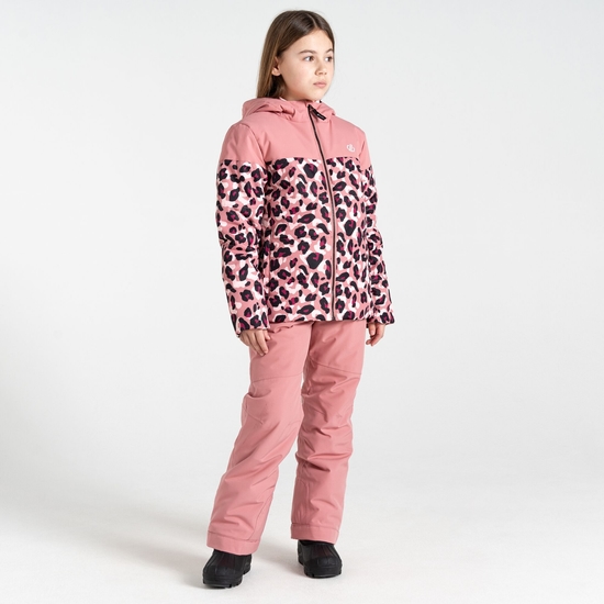 Kids' Liftie Ski Jacket Dusty Rose Cheetah Print