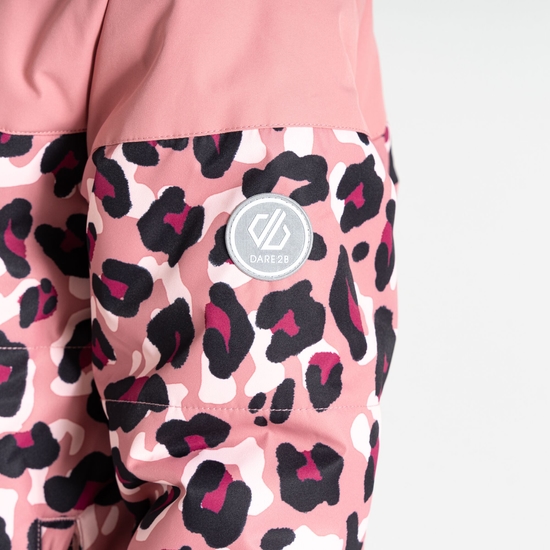 Kids' Liftie Ski Jacket Dusty Rose Cheetah Print