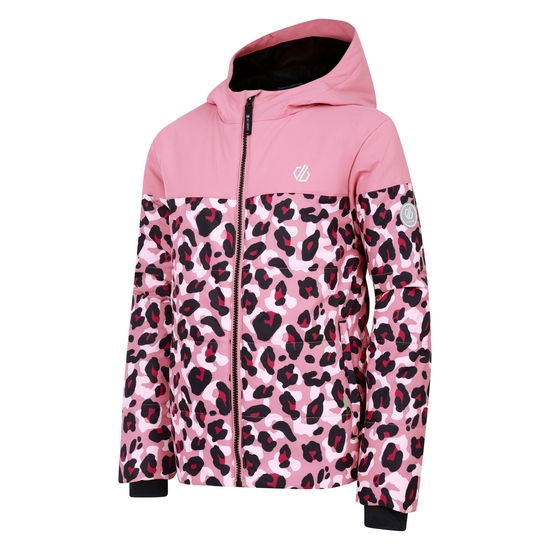 Kids' Liftie Ski Jacket Dusty Rose Cheetah Print